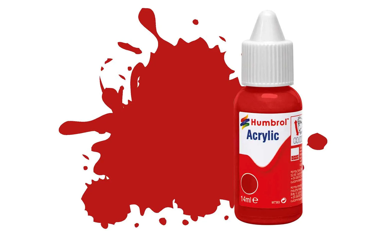 Humbrol DB0060 60 Scarlet Matt Acrylic Paint 14ml pot.