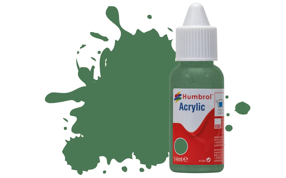 Humbrol DB0101 101 Mid Green Matt Acrylic Paint 14ml pot.