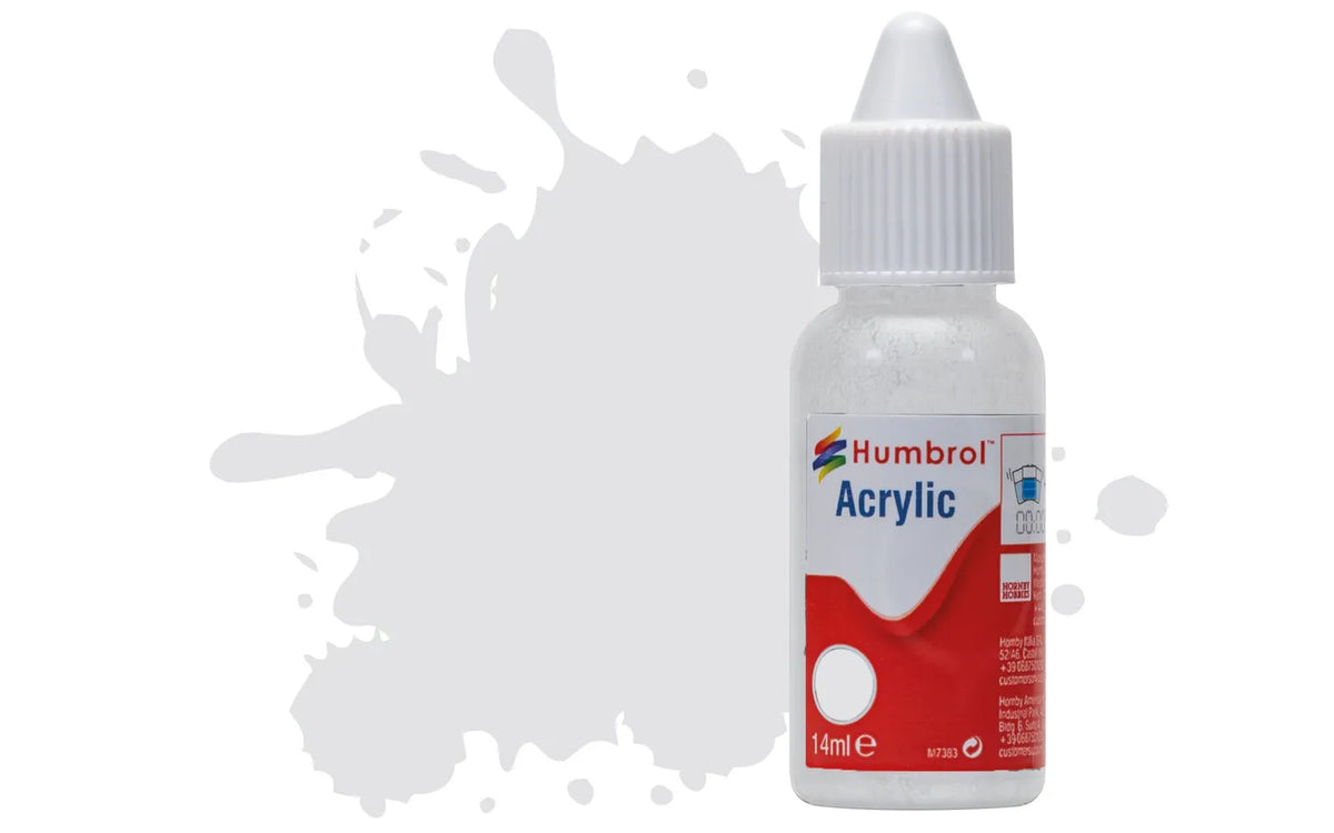 Humbrol DB0196 196 Light Grey Satin Acrylic Paint 14ml pot.