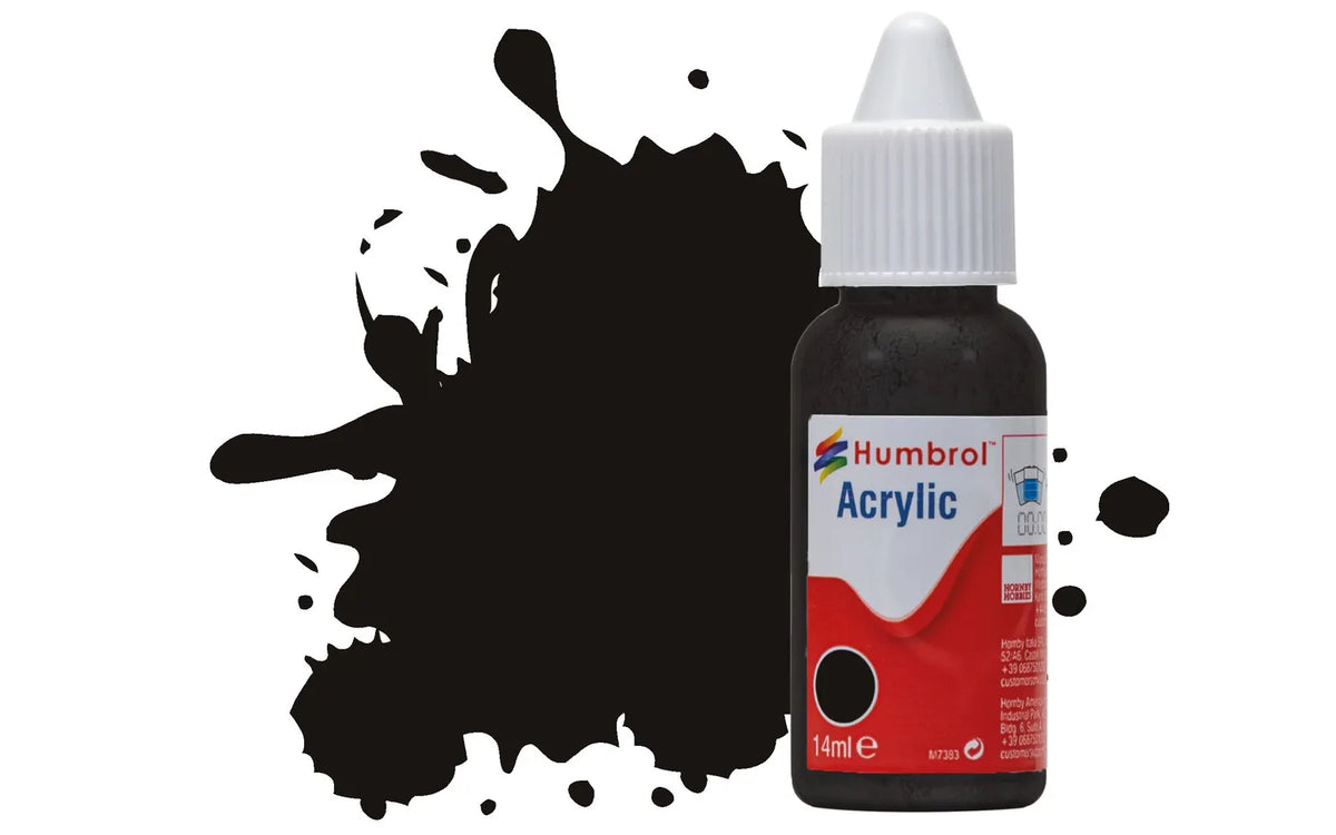 Humbrol DB0201 201 Black Metallic Acrylic Paint 14ml pot.
